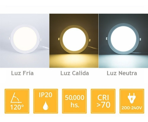 Imagen 5 de 7 de Panel Led 18w Plafon Cuadrado Embutir Luz Calida Fria Neutr#