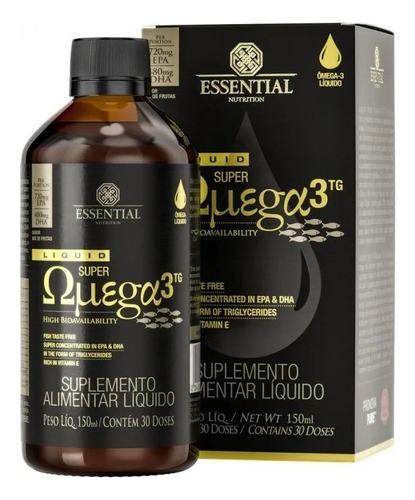 Suplemento em líquido Essential Nutrition  Super omega 3 epa Super omega 3 em garrafa de 150mL