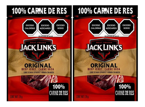 2 Meat Snacks Jack Link's Original Jerky 28g Cada Una