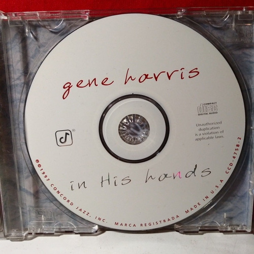 Gene Harris In His Hands Cd Concord Jazz 1a Edic. Usa 1997 (Usado)
