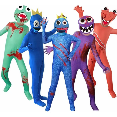 Cosplay De Little Blue Monster Halloween Rainbow Friends