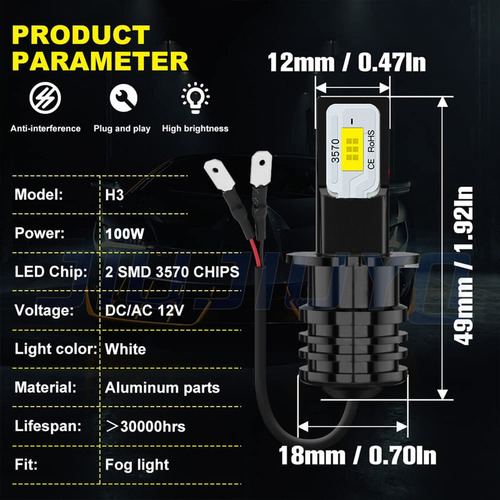 Kit De Faros Led H4 H3 Para Seat Cordoba 2009, 1,6 L, 2,0