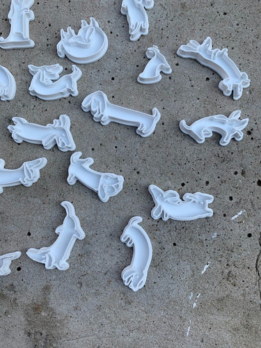 Set Sellos Sellitos Stamp Perro Perrito Salchicha Cerámica Sin Elección Miau