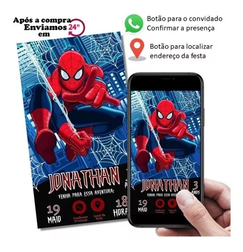 Convite Interativo - Homem Aranha (Spider Man) - Animavite - Convites  Digitais e Interativos