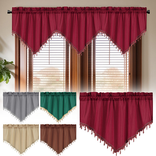 Cortinas Cortas En Forma De L, Color Liso, 8003