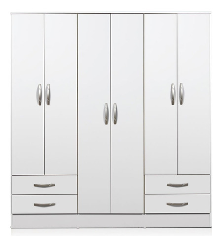 Placard Ropero 6 Puertas 4 Cajones Blanco 1,82 X 1,69 X 47cm