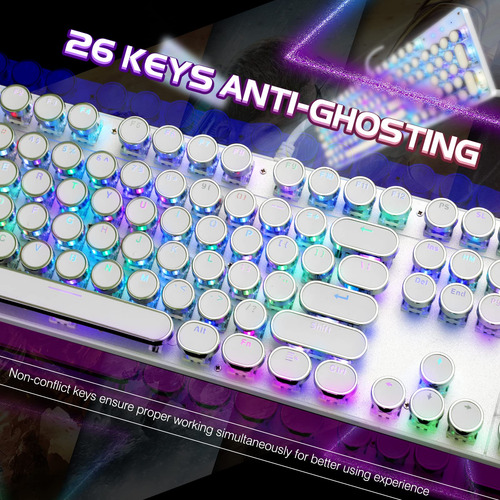 Teclado Mecánico Para Juegos Yscp Typewriter Style Rgb 104 K
