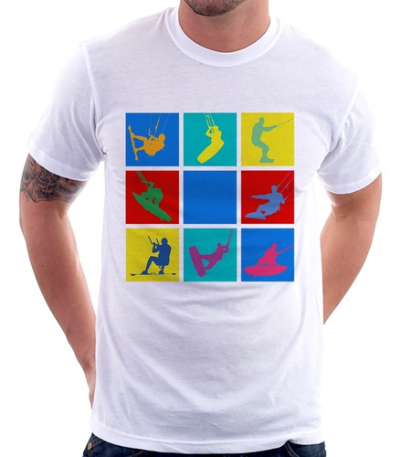 Camiseta Kite Surf Surfing Pop Art Camisa
