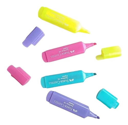 Set 4 Marcadores Marcatextos Color Pastel Faber Castell Tl46