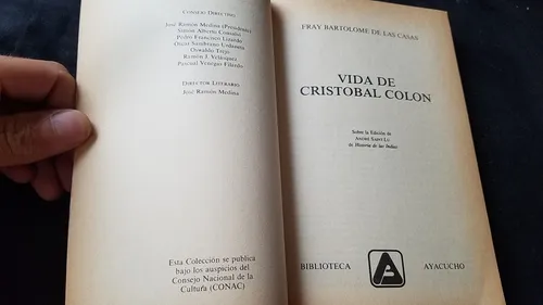 Vida De Cristobal Colon Fray Bartolome De Las Casas Ayacucho (Usado)