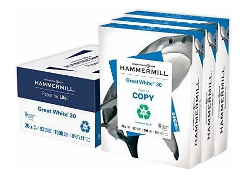 Papel Para Impresora Hammermill, Great White 30% Papel Recic
