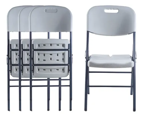 Set De 4 Sillas Plegables Blanca Blanco