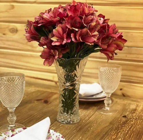 Vaso De Vidro Luxuoso Decoração Grande 23cm Flores Plantas