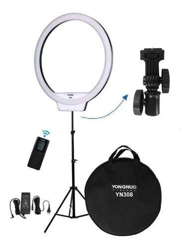 Iluminador Ring Light Yn308 + Tripe + Articulação + Fonte