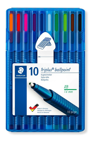 Bolígrafo Triangular Triplus Ball 437 Set 10 Colores