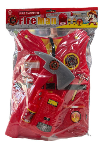 Set Bombero Kit Super Completo Fire Man Con Accesorios