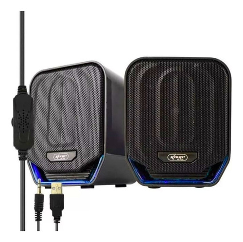Caixa De Som Para Computador E Notebook Usb P2 12w Com Led