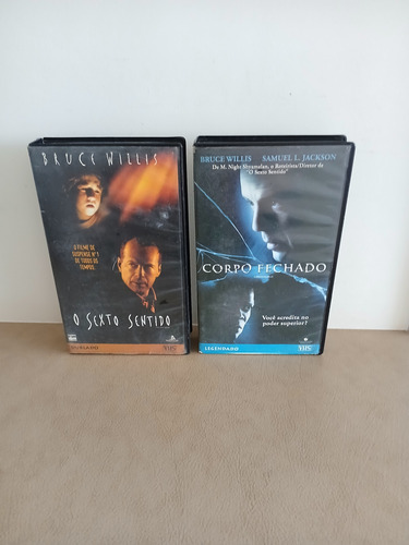 Fitas Vhs O Sexto Sentido E Corpo Fechado - Bruce Willis (Usado)