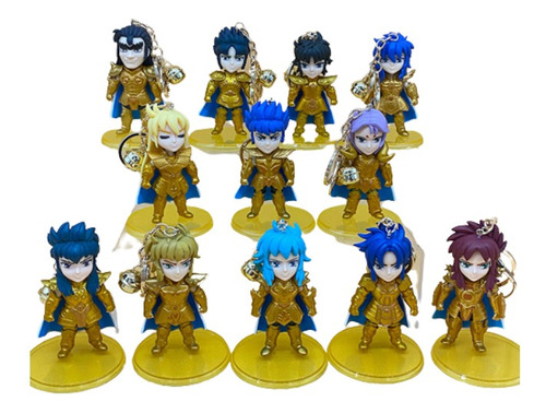 12 Saint Gold. Dorados. 10 Cm. Saint Seiya. Base. Caballeros