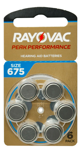 Pilas Auditivas Tamaño 675 Rayovac Peak Performance