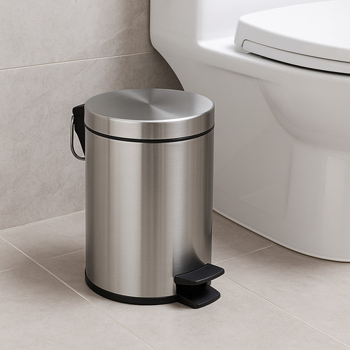 Lixeira Inox 3 Litros Com Pedal E Balde Removível Banheiro