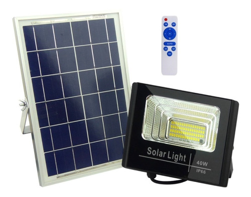 Kit Foco Solar 62 Led 40w  Con Control Remoto / Luz Calida