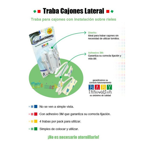 Traba Cajones Bebe Seguridad Sin Tornillos Baby Innovation