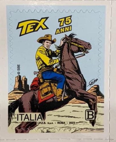 Selo Italiano Oficial 75 Anos De Tex Willer - 2023 Bonellihq