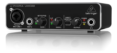 Interface De Áudio Behringer U-phoria Umc22 Midas Usb