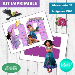 Kit Imprimible X 30 Moldes De Letras 3d Varios Personajes