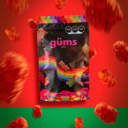 Gomitas Panditas Enchiladas 120g Güms Labs - Sabor Picante