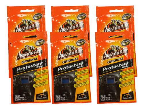 Pack 6u Armor All Toallitas Protectoras De 2 Toallas Auto