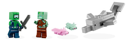 Lego Minecraft Casa Ajolote Panda Llama Nether Champiñon Set