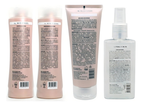 Nick Vick Liso Extr Shampoo Cond Máscara E Fluido Acelerador