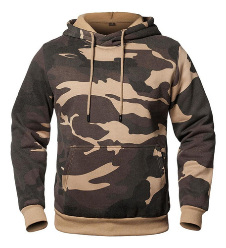 Sudadera Con Capucha De Manga Larga De Camuflaje Para Hombre