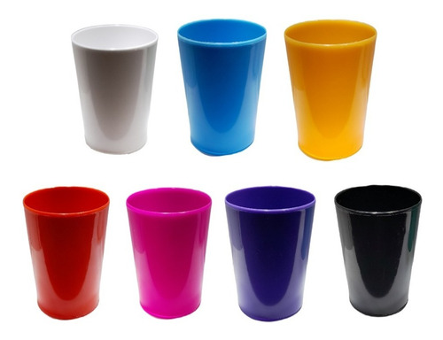 Pack Vasos De Plástico Duros 8 Unidades Varios Colores