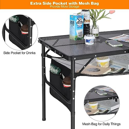 Mesa De Parrilla Portátil Plegable Exteriores, Mesa De...