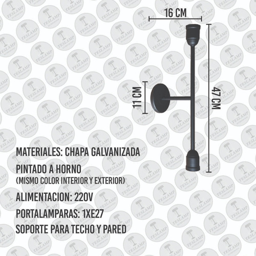 Imagen 3 de 10 de Lampara Aplique Barral Dos Luces Apto Led
