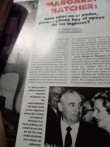 Imagen 3 de 5 de Revista Hombre De Mundo Año 1990 Margaret Thatcher