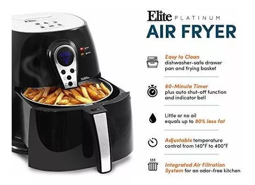 Elite Platinum EAF-05SS 3.2Qt Digital Air Fryer Stainless Steel Basket