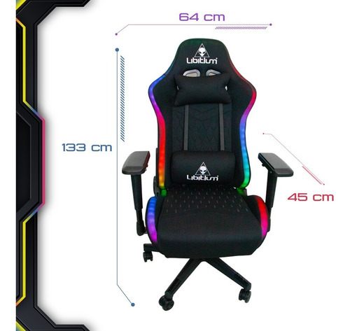 Imagen 4 de 6 de Silla Escritorio Gamer Gaming Rgb Ergonomica Reclinable Ms