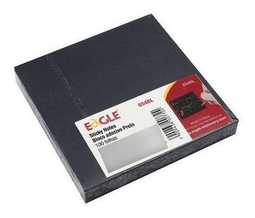 Bloco Adesivo Eagle Preto Estilo Post It 100 Folhas