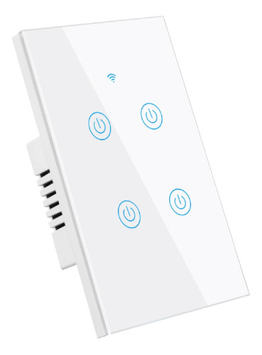 Tecla De Pared 4 Modulos Wifi+rf Smart Touch On-off S/neutro