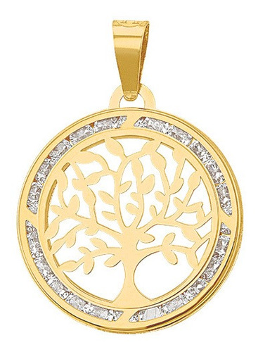 Dije  Arbol De La Vida Circonia Oro 10k - 1657