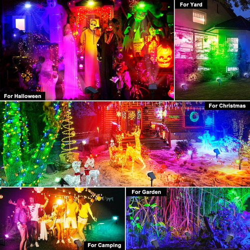 Luces Solares Que Cambian De Color Al Aire Libre, 59 Led Rgb