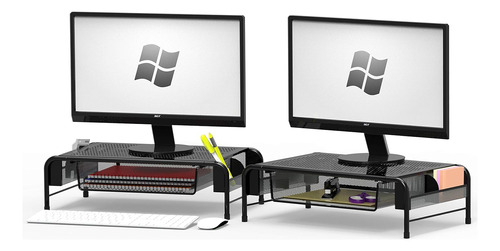 Simplehouseware 2pk Metal Desk Monitor Stand Riser Cajã...