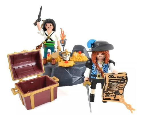 Playmobil Piratas Con Tesoro Y Espadas 6683 Pirates Cofre