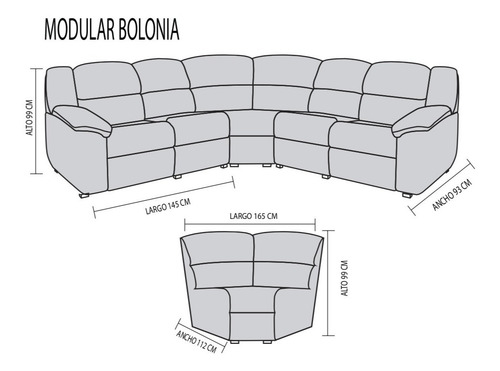 Salas Esquiners Modernas Reclinable Bolonia Home Market