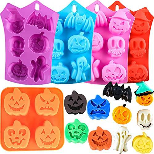 Molde De Silicona Calabaza Halloween, Juego De 5 Piezas...