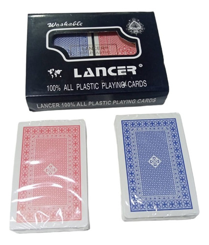 Cartas Standard Lancer 100% Plastico Box 6 Pack De 2 Barajas